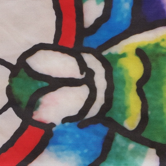 Ed Hardy X Siberia NWOT Multicolored Mesh Sleeveless Bodycon Dress Size M - Picture 5 of 11